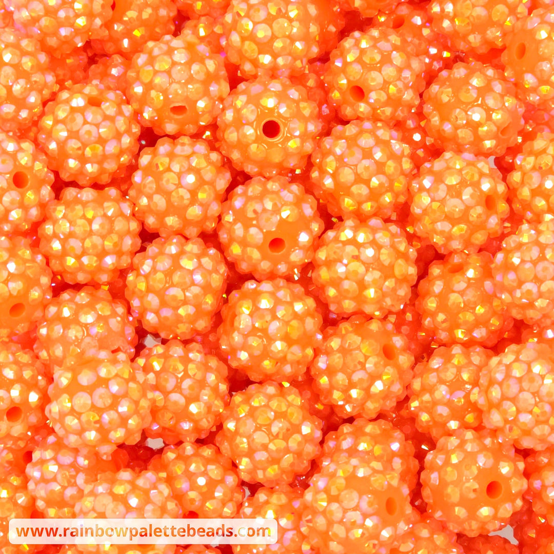 16mm AB Orange Acrylic Rhinestone Beads - Beads