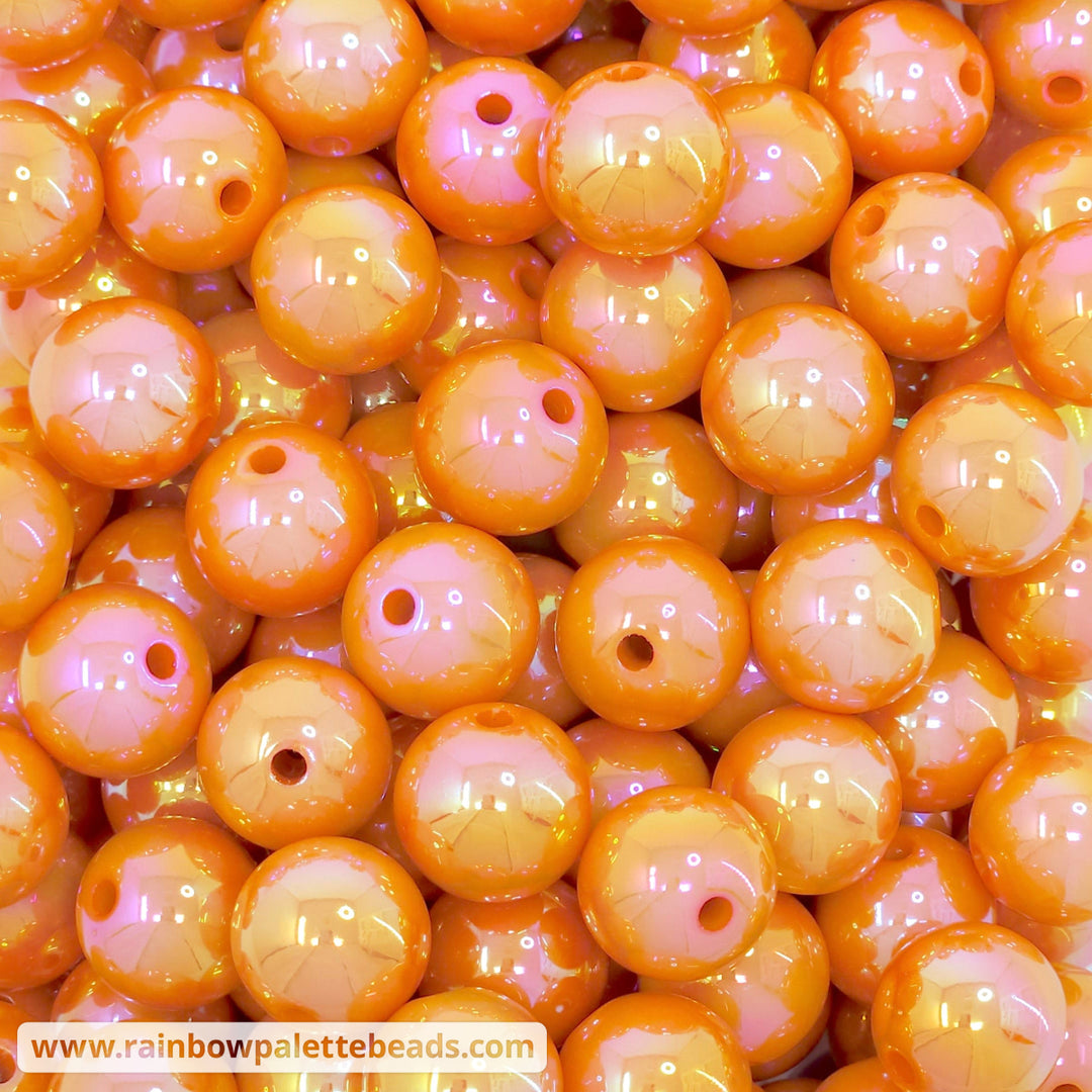 16mm AB Orange Solid Acrylic Beads Beads