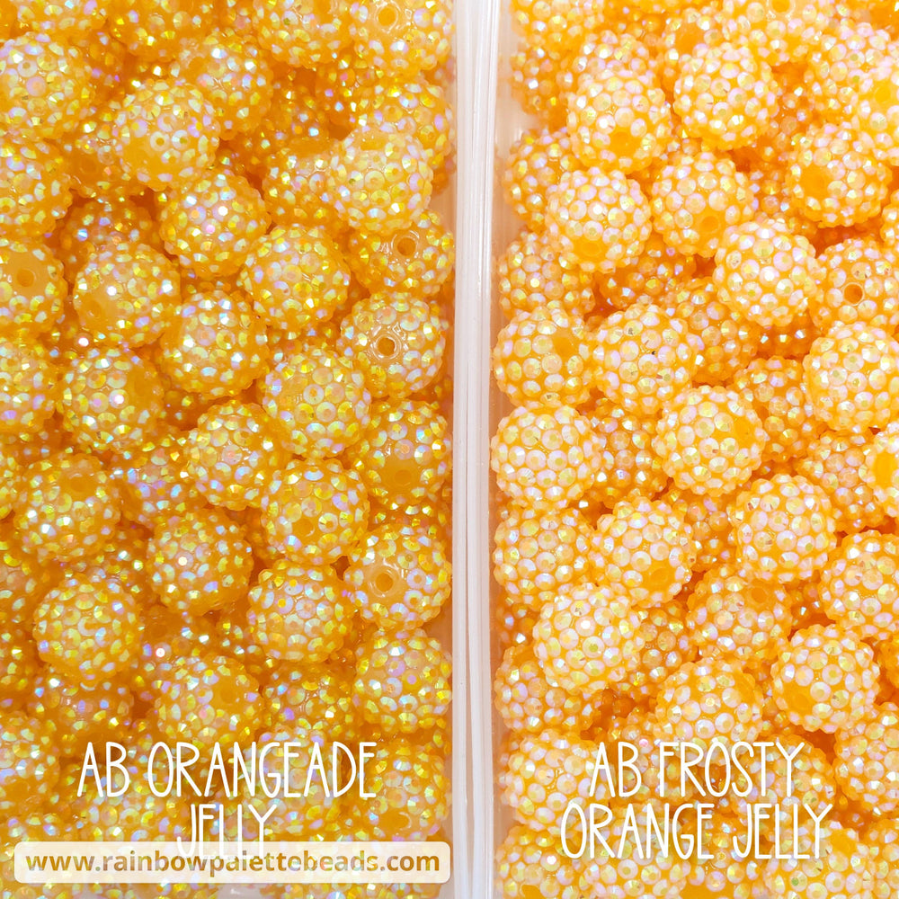 16mm AB Orangeade Jelly Acrylic Rhinestone Beads Beads
