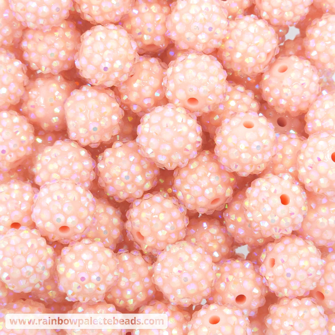 16mm AB Peachy Acrylic Rhinestone Beads Beads