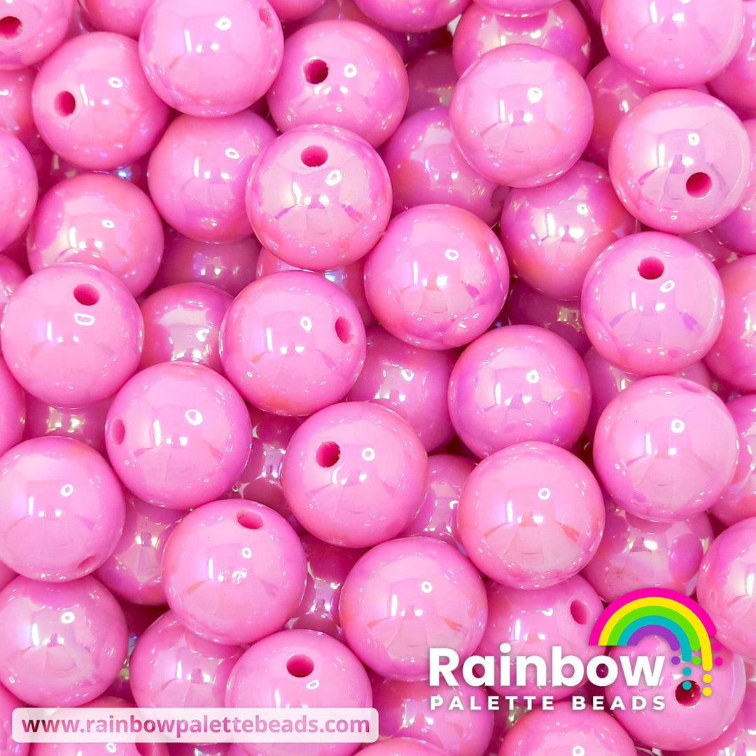 16mm AB Pink Solid Acrylic Beads Beads