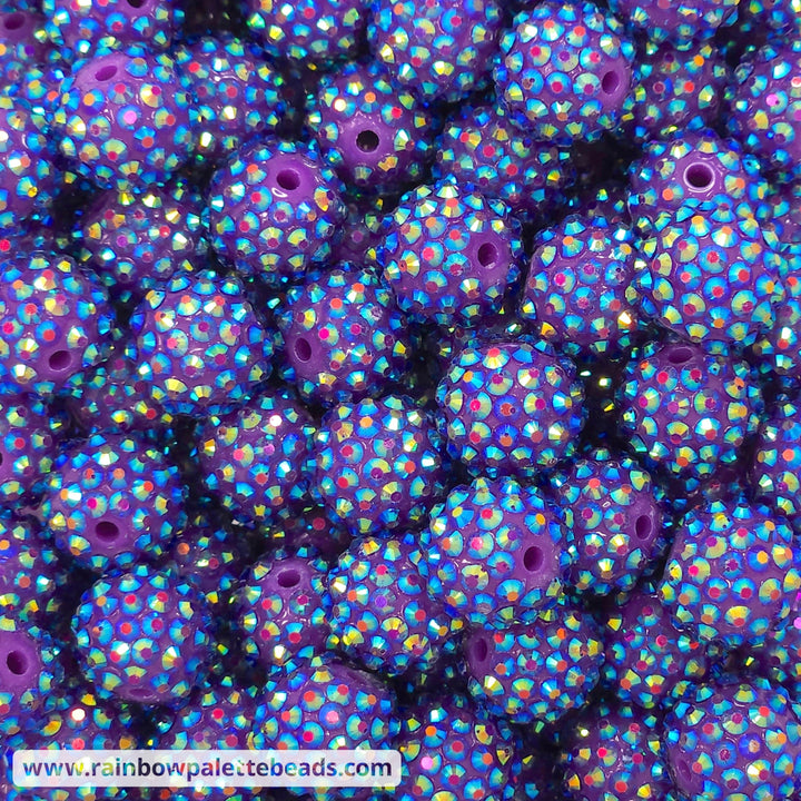 16mm AB Purple Acrylic Rhinestone Beads Beads