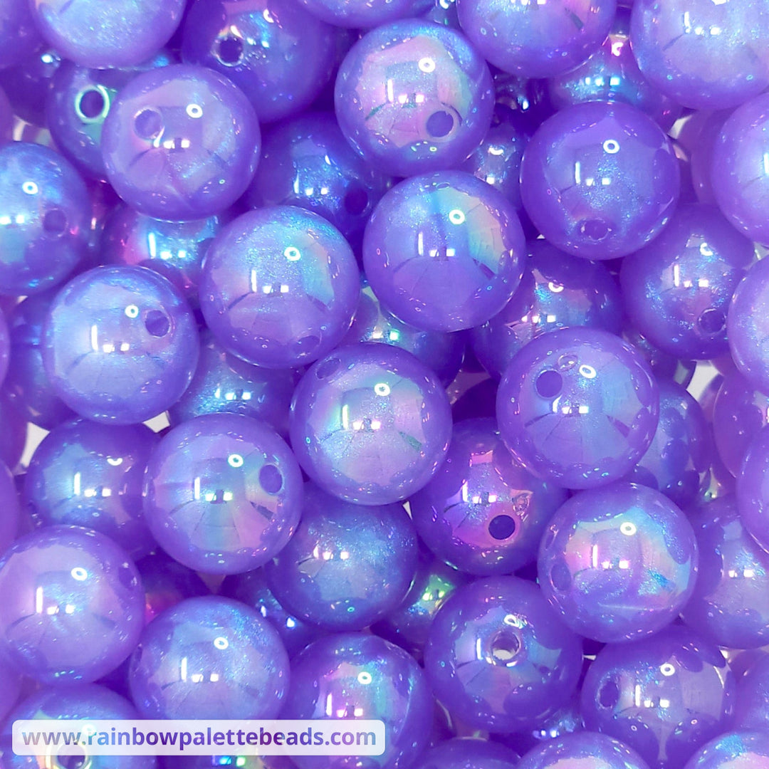 16mm Purple Aurora Glitter Shimmer Acrylic Beads Beads