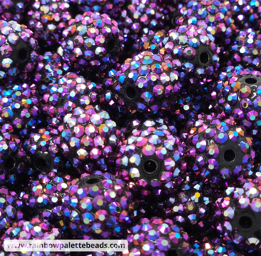 16mm AB Purple Magic Acrylic Rhinestone Beads Beads