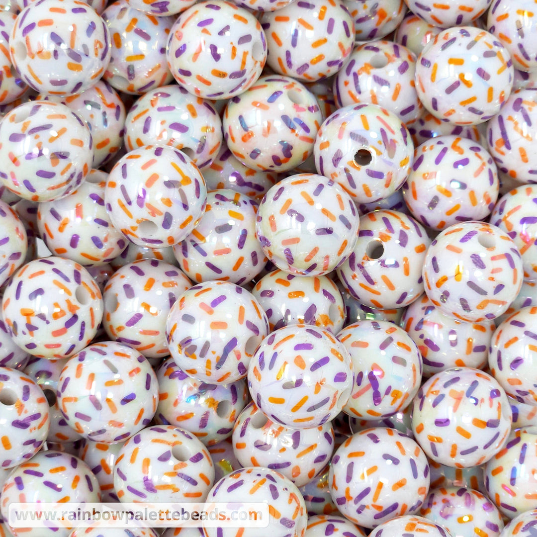 16mm AB Purple/Orange Halloween Sprinkle Acrylic Beads Beads