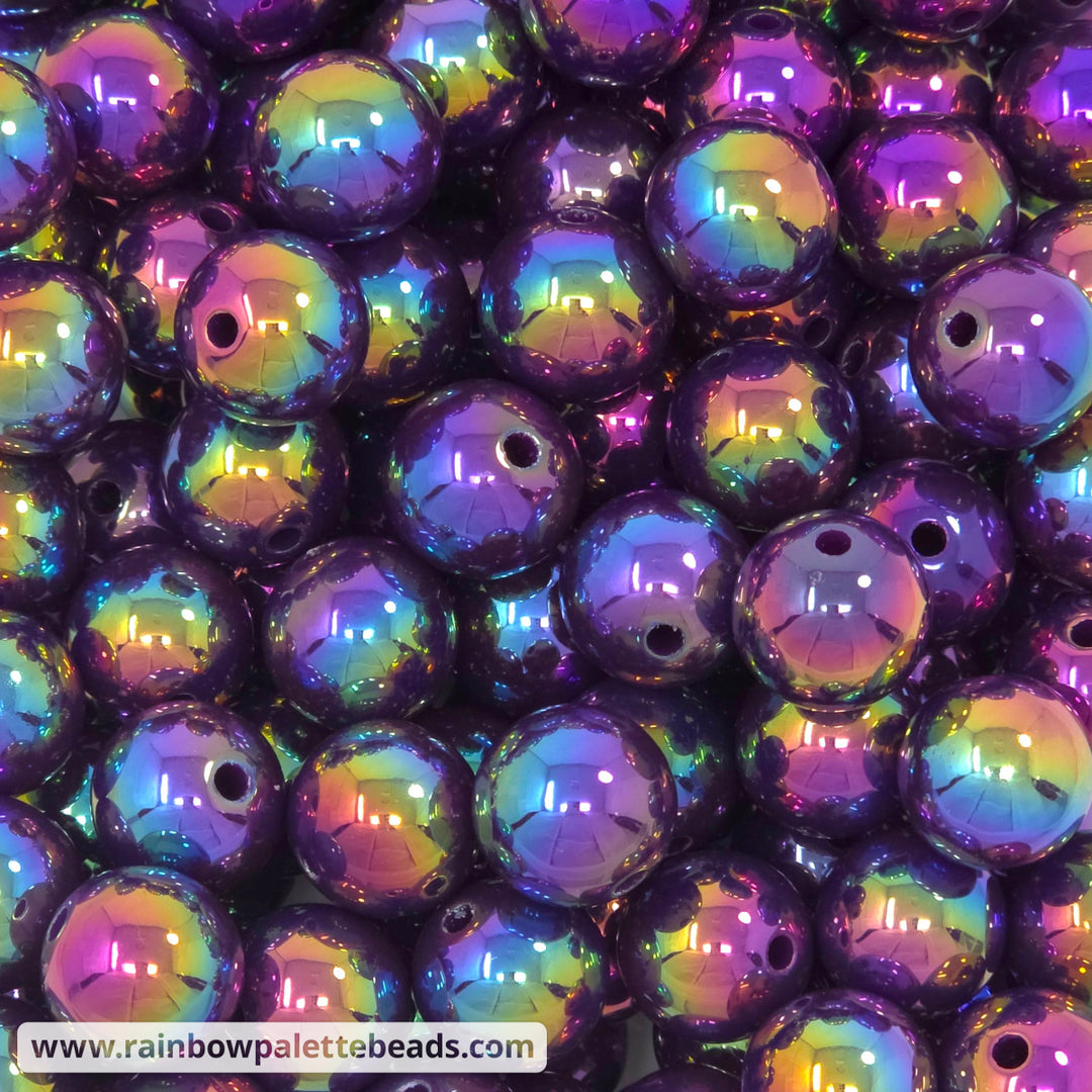 16mm AB Purple Solid Acrylic Beads - Beads