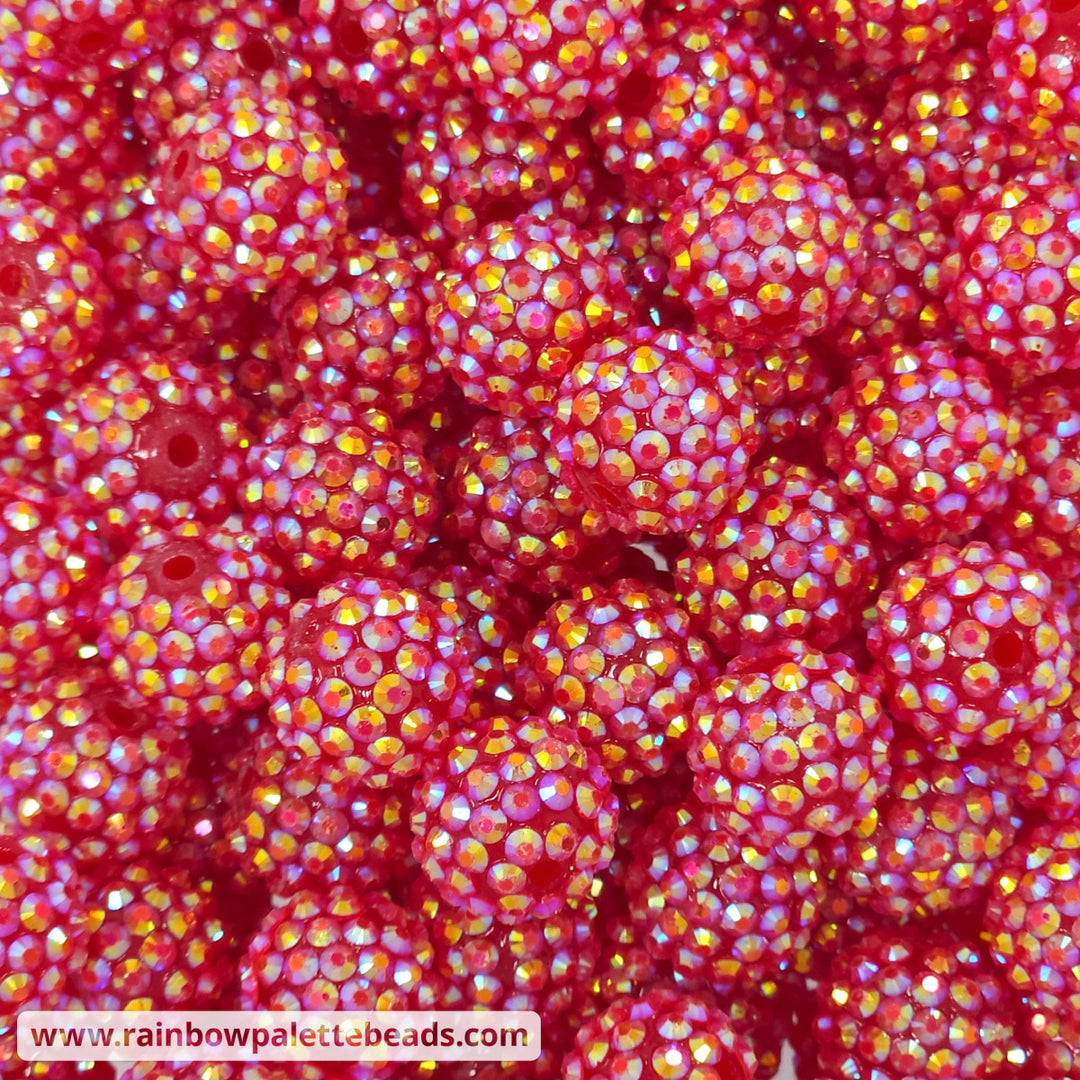 16mm AB Red Jelly Acrylic Rhinestone Beads Beads