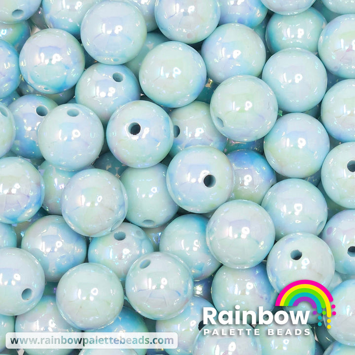 16mm AB Robins Egg Blue Solid Acrylic Beads Beads