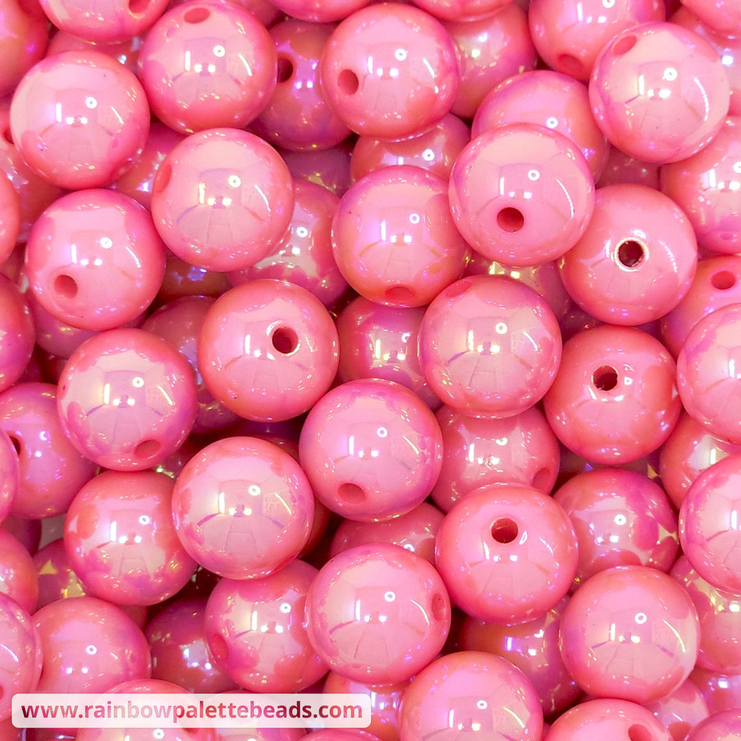 16mm AB Rose Pink Solid Acrylic Beads Beads