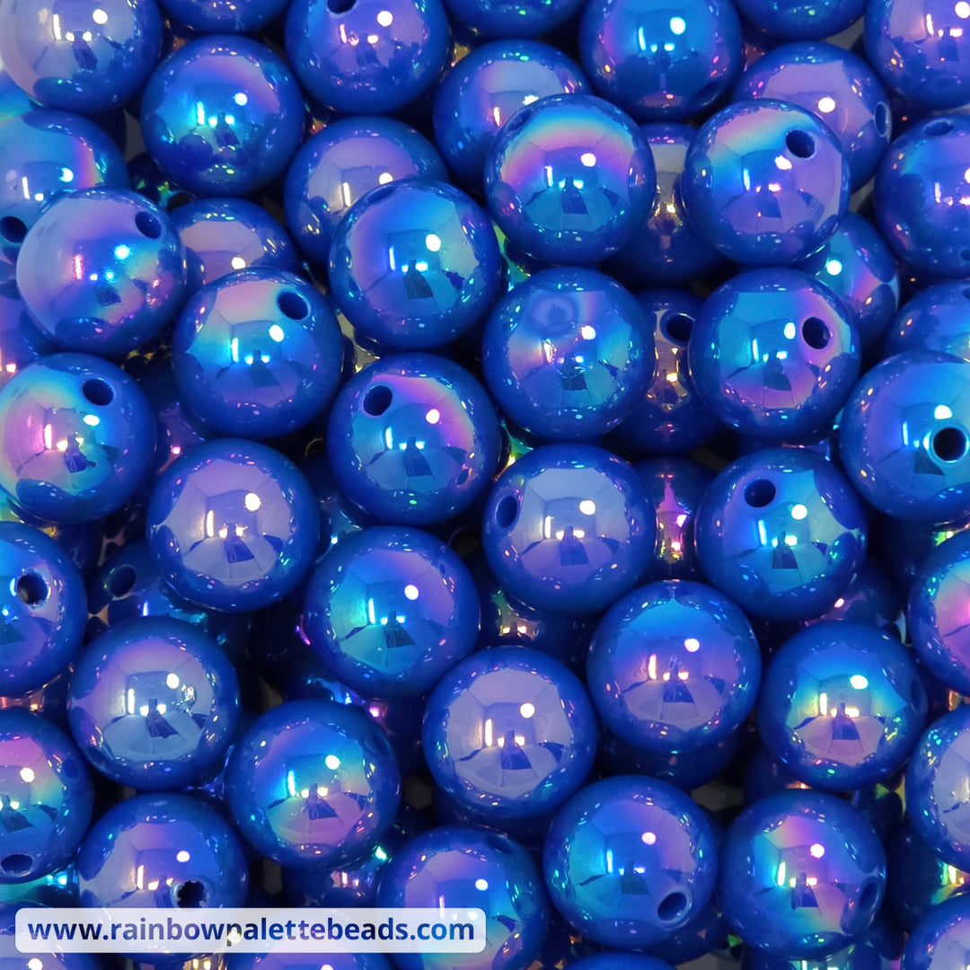 16mm AB Royal Blue Solid Acrylic Beads - Beads
