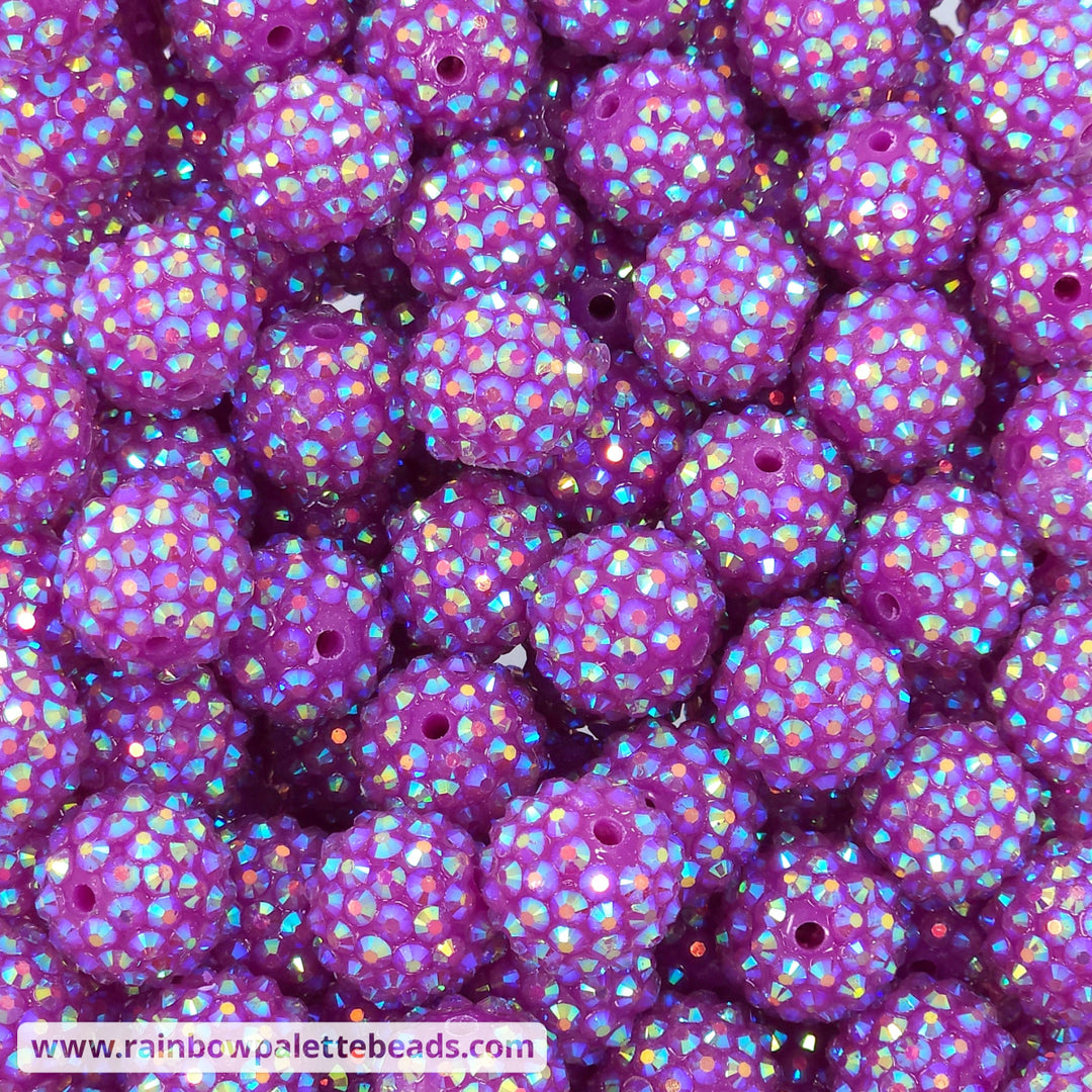 16mm AB Royal Purple Acrylic Rhinestone Beads Beads