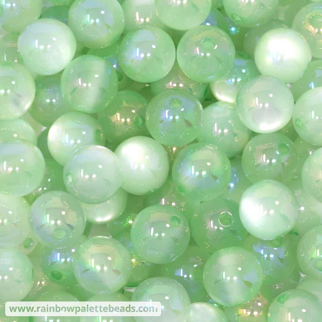 16mm AB Soft Green Magic Cat Eye Acrylic Beads Beads