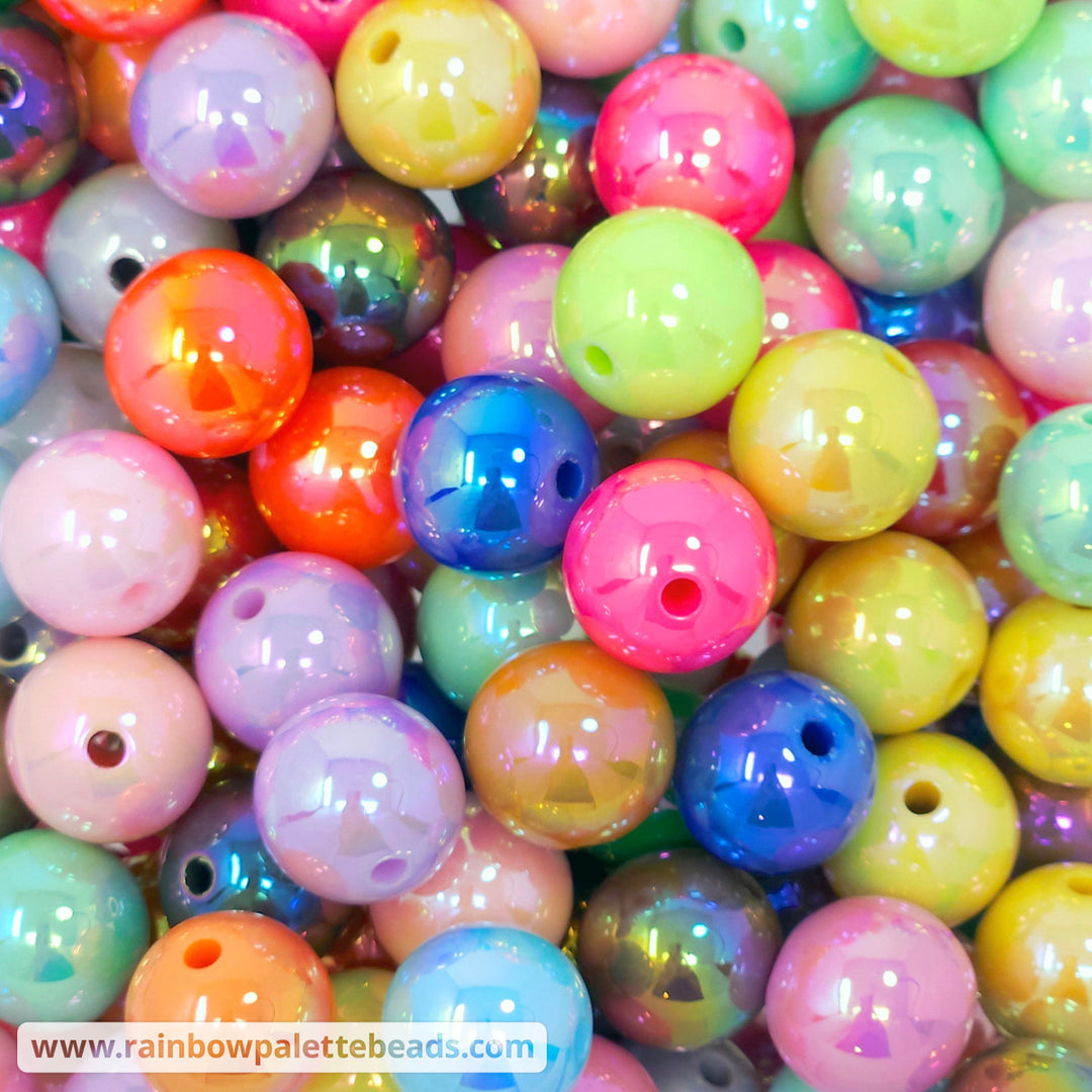 16mm AB Solid Color Acrylic Bead Mix (10 beads) Beads