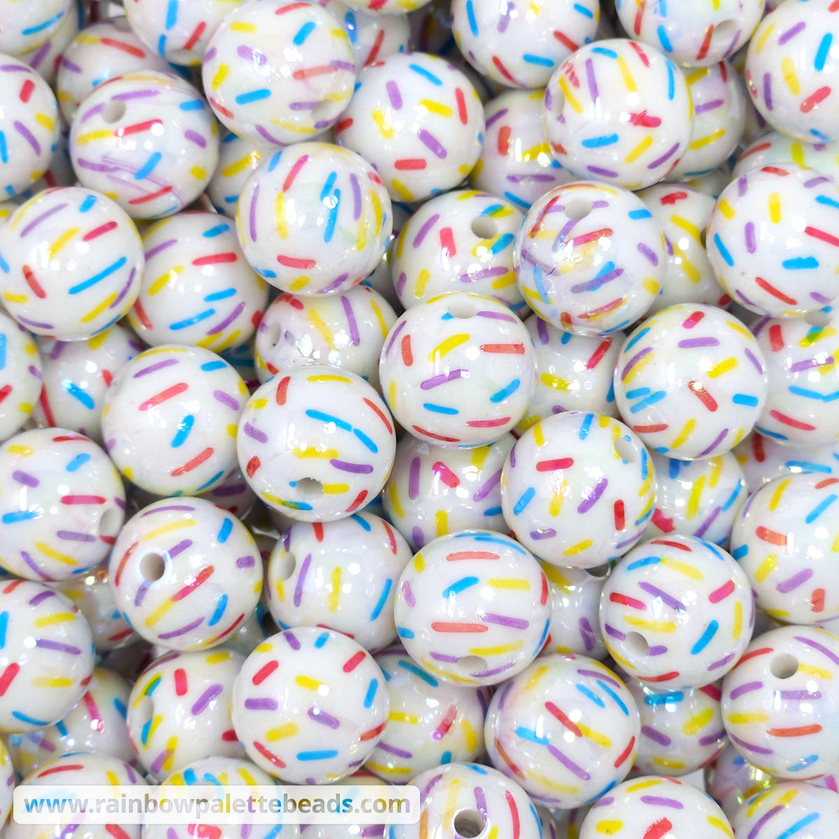 16mm AB Spring Sprinkle Acrylic Beads - Rainbow Palette Beads