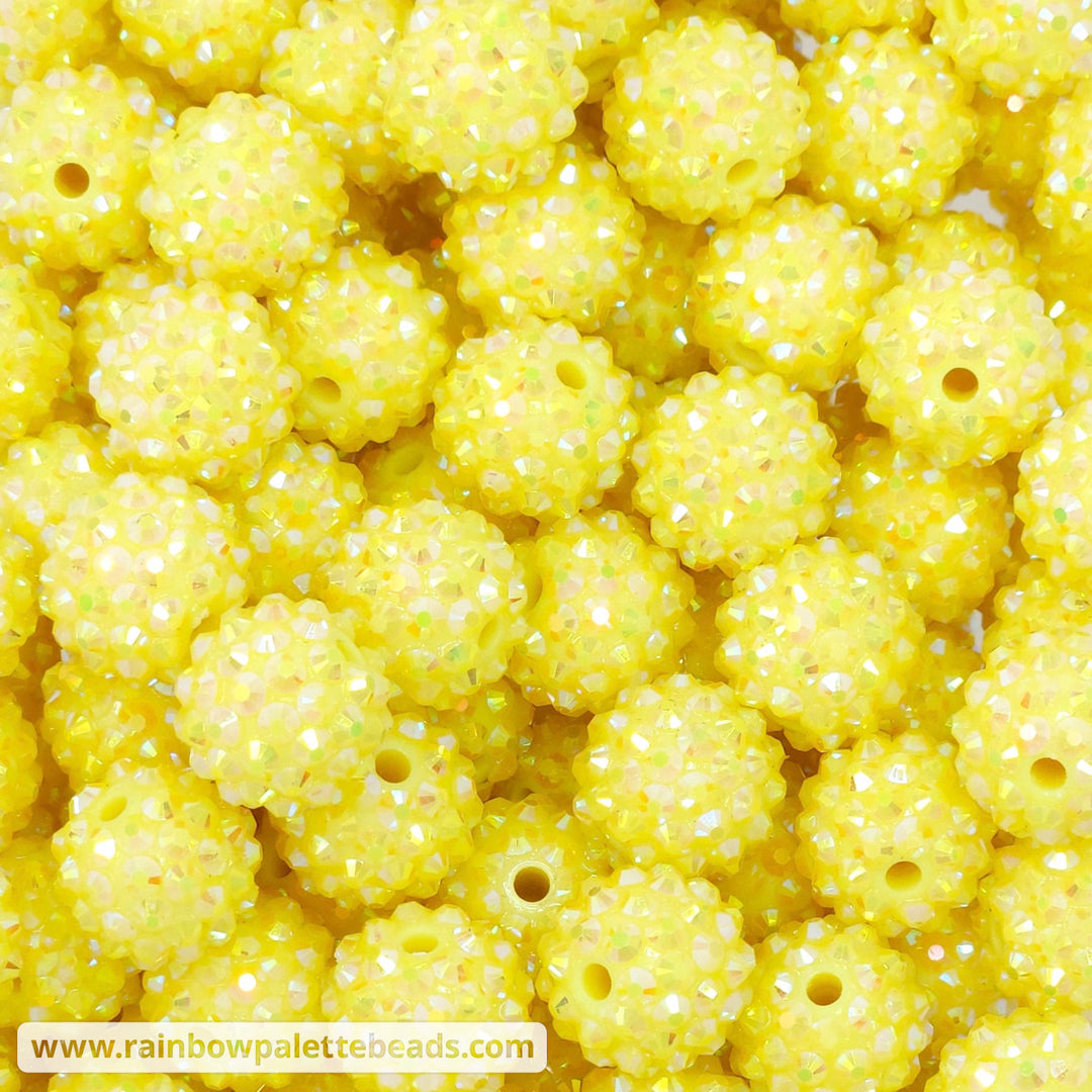 16mm AB Spring Yellow Acrylic Rhinestone Beads Beads