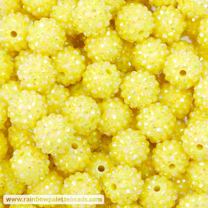 16mm AB Spring Yellow Acrylic Rhinestone Beads Beads