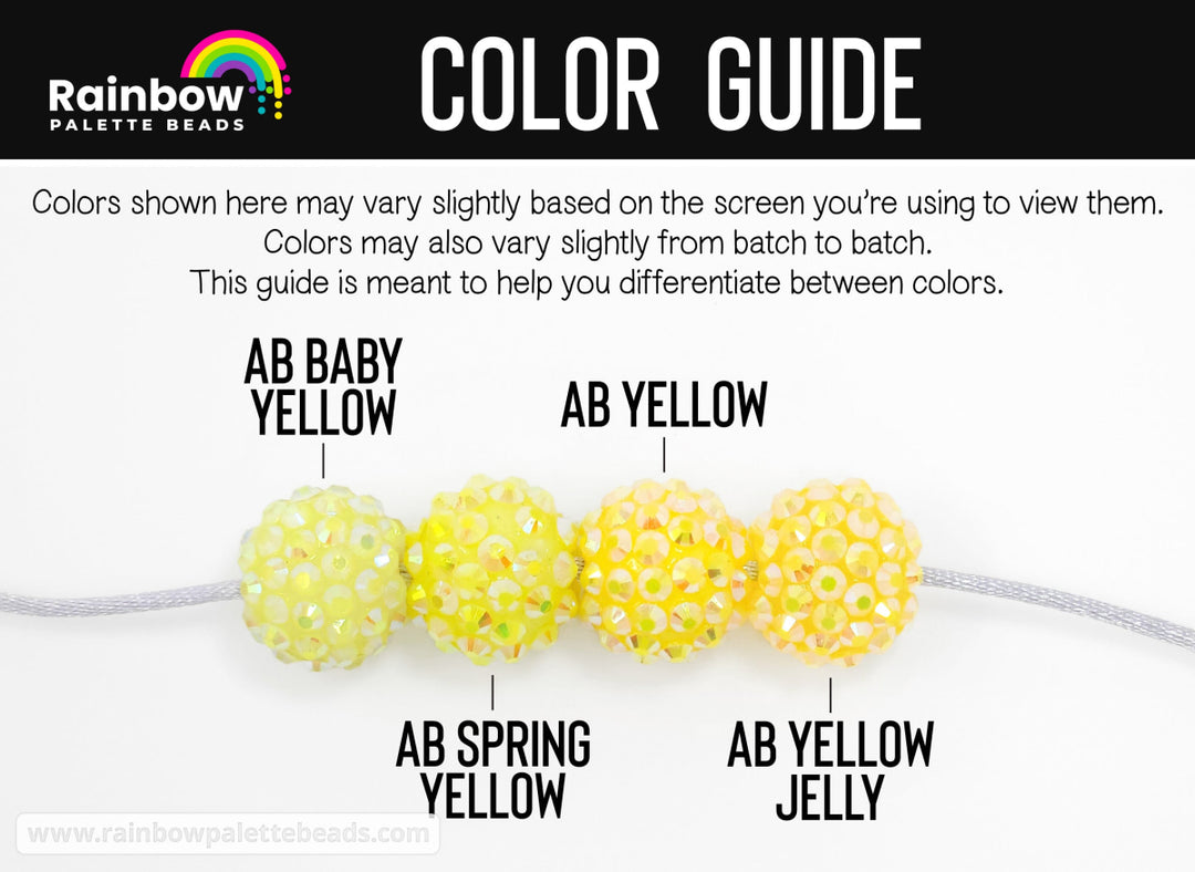 16mm AB Spring Yellow Acrylic Rhinestone Beads Beads