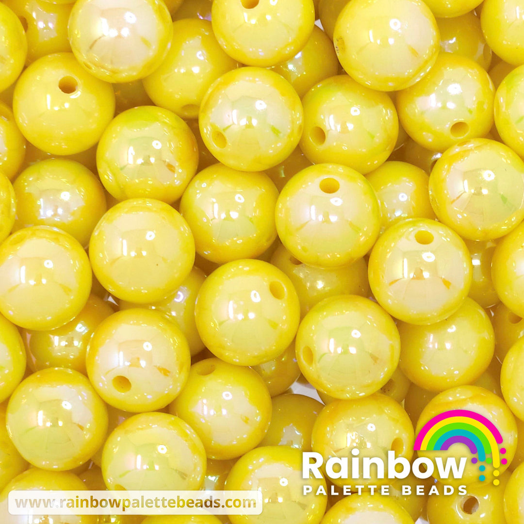 16mm AB True Yellow Solid Acrylic Beads Beads