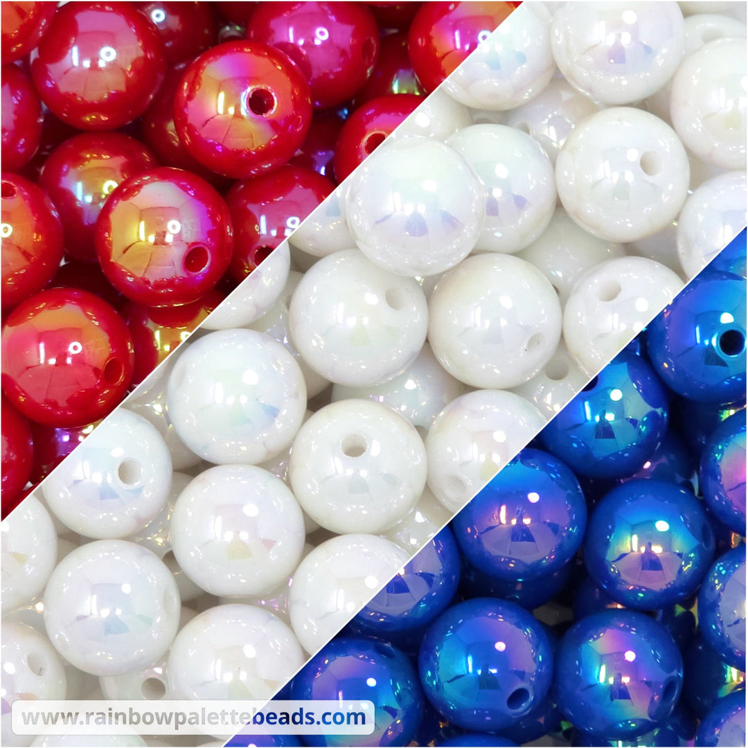 16mm AB USA Solid Acrylic Bead Mix (30 beads) - Beads