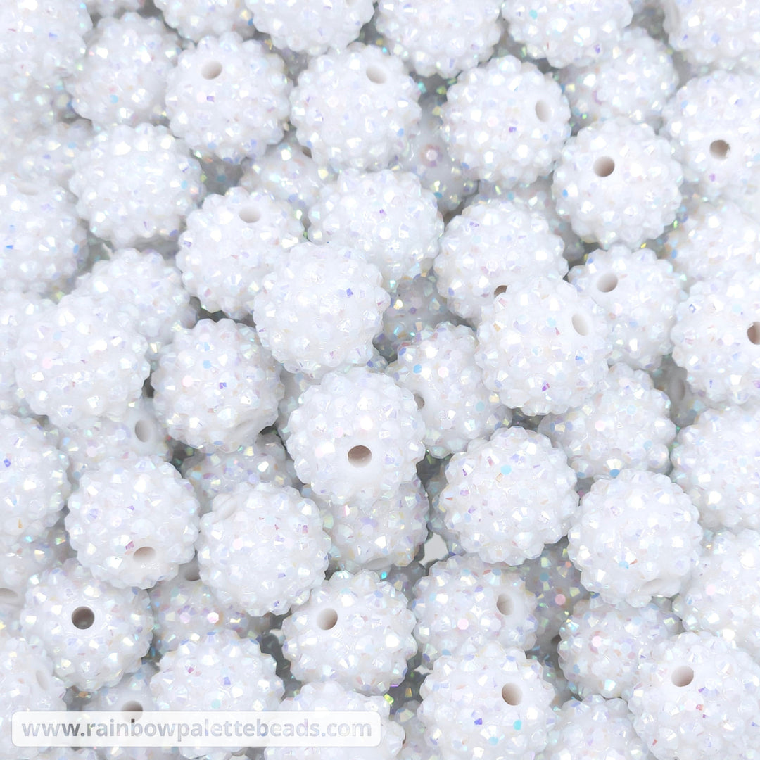 16mm AB White Acrylic Rhinestone Beads Beads