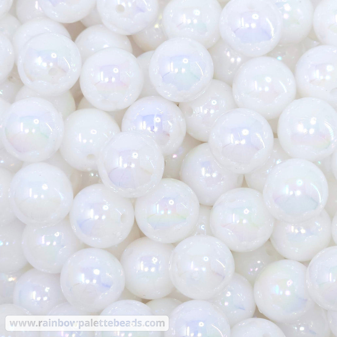 16mm AB White Solid Acrylic Beads Beads