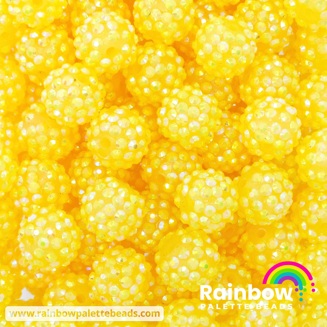 16mm AB Yellow Jelly Acrylic Rhinestone Beads Beads