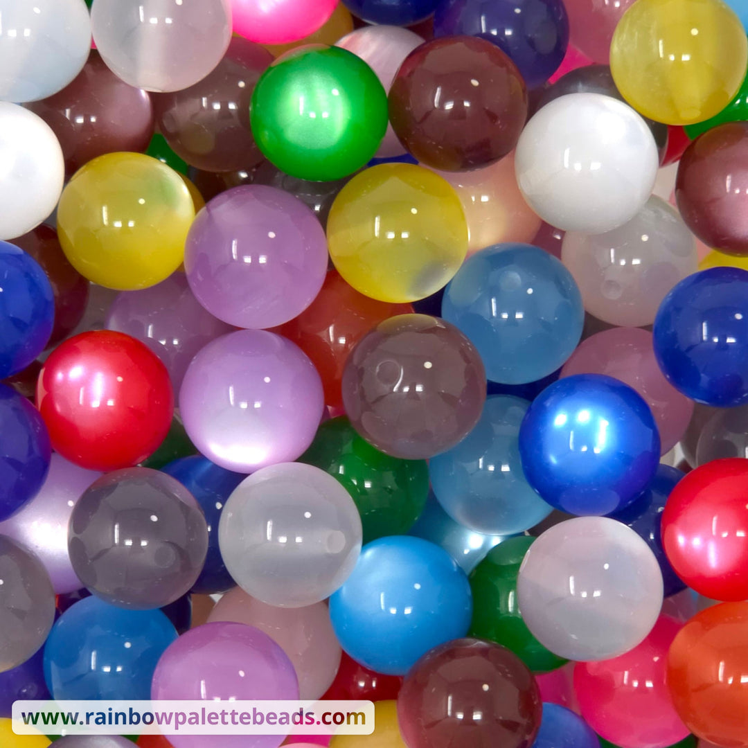 16mm Assorted Cat Eye Acrylic Bead Mix (10 beads) - Beads