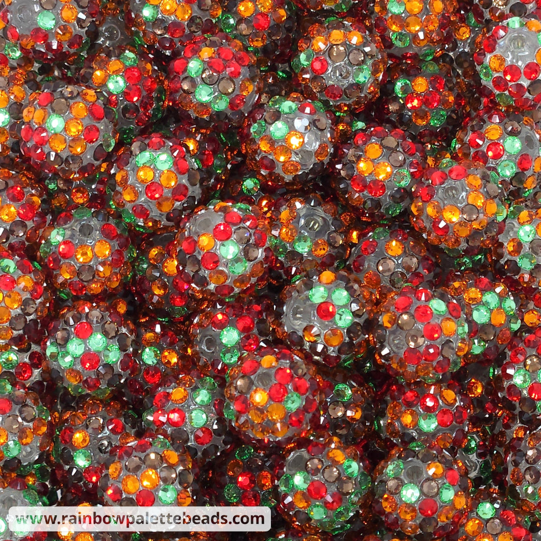 16mm Autumn Confetti Acrylic Rhinestone Beads Beads