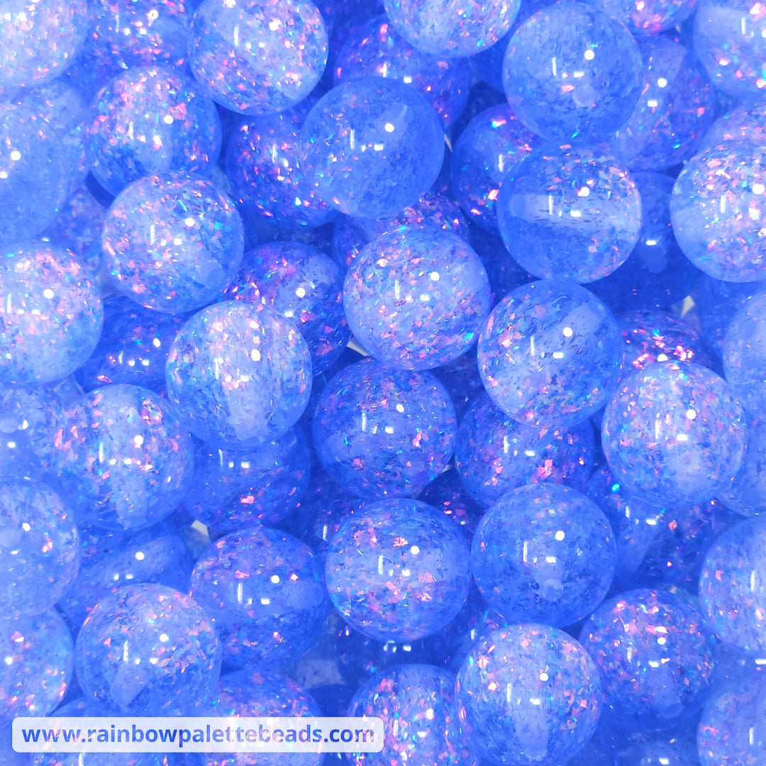 16mm Blue Holographic Surprise Party Glitter Acrylic Beads Beads