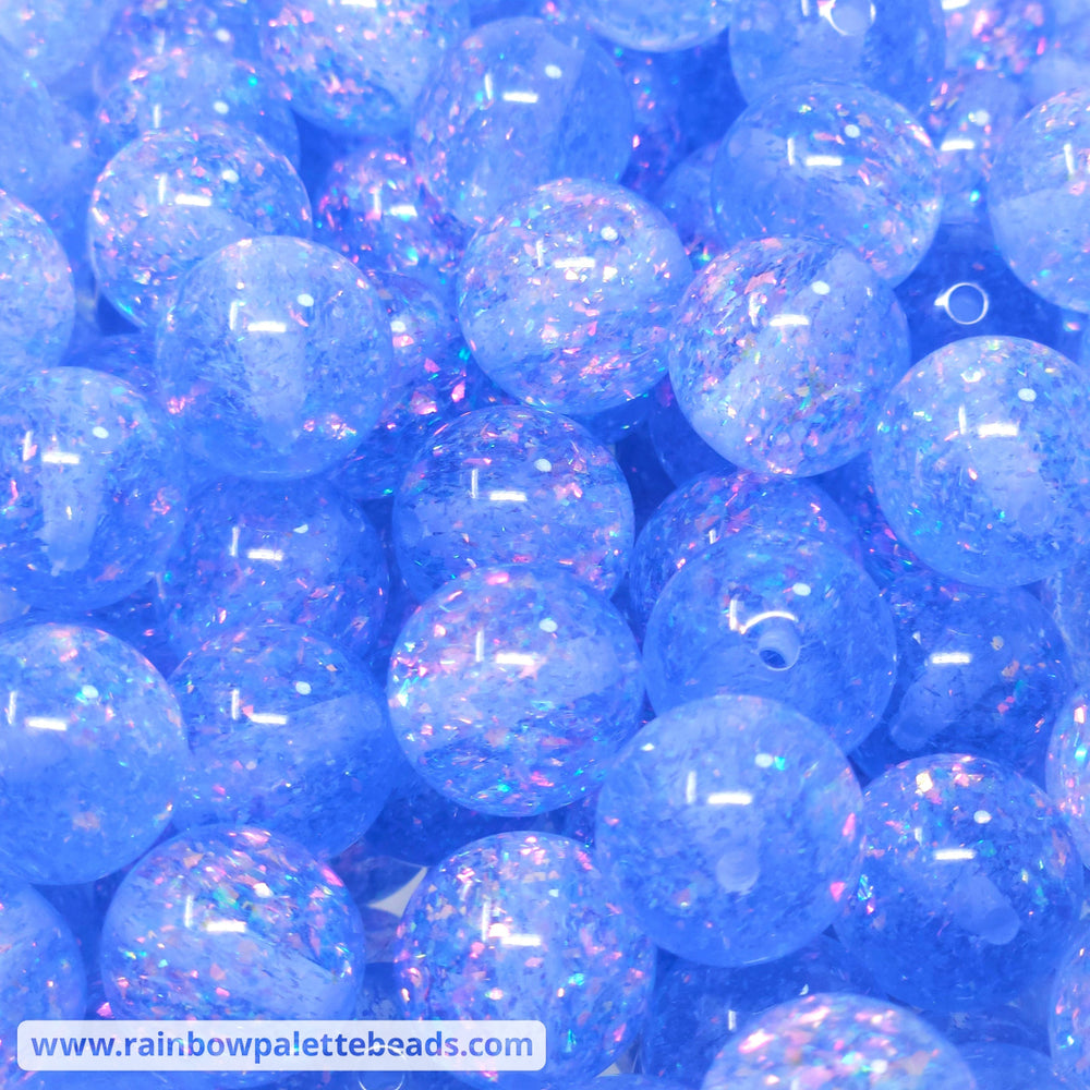 16mm Blue Holographic Surprise Party Glitter Acrylic Beads Beads
