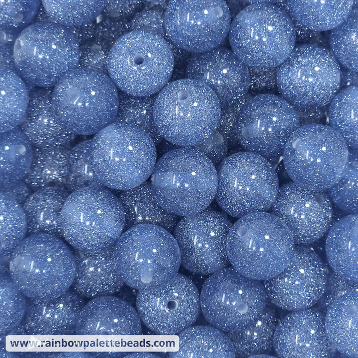 16mm Blue Ultra Glitter Acrylic Beads Beads