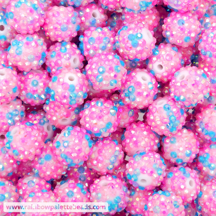 16mm Bright Barbie Confetti Acrylic Rhinestone Beads Beads
