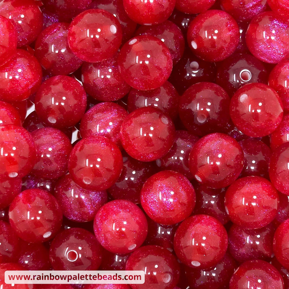 16mm Bright Colors Glowy Shimmer Acrylic Bead Mix (40 beads) Beads