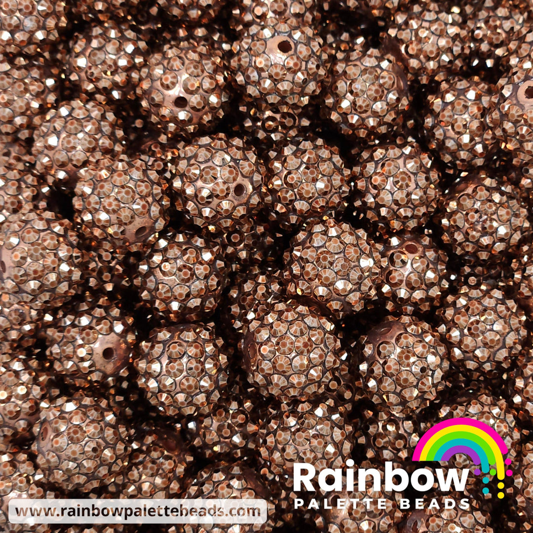 16mm Brown Stud Acrylic Rhinestone Beads Beads