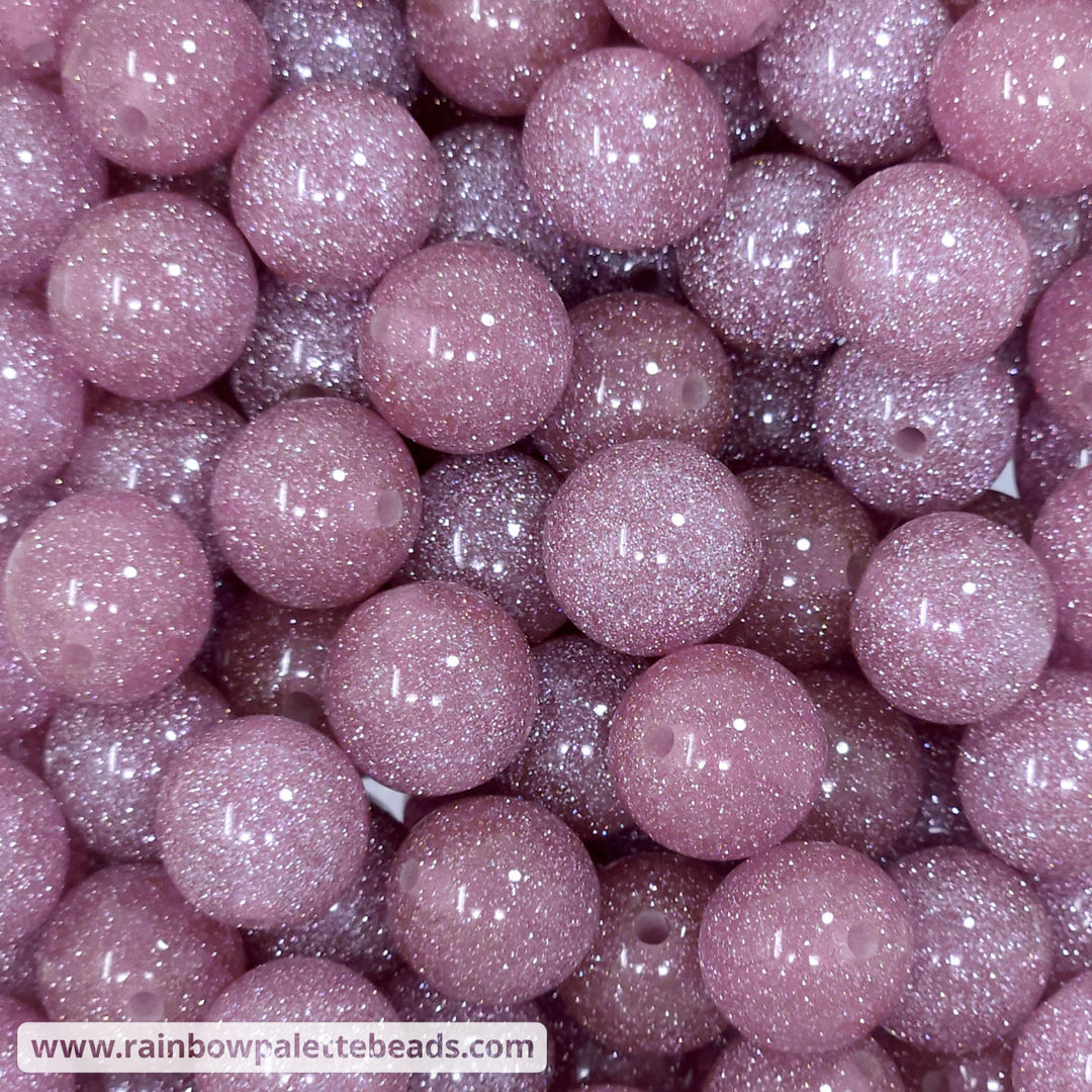 16mm Dusty Rose Ultra Glitter Acrylic Beads Beads