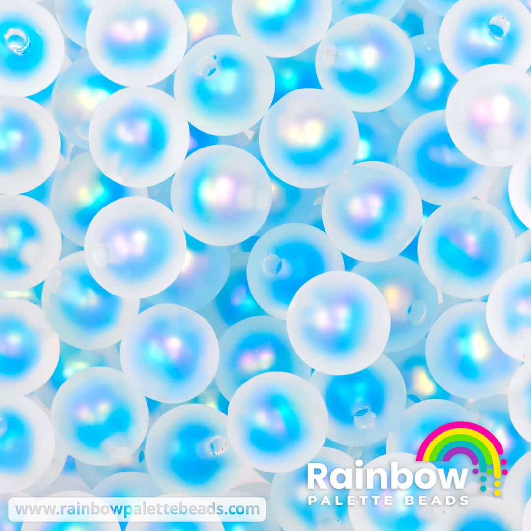 16mm Frosted Blue UV Bead-in-Bead Acrylic Beads Beads