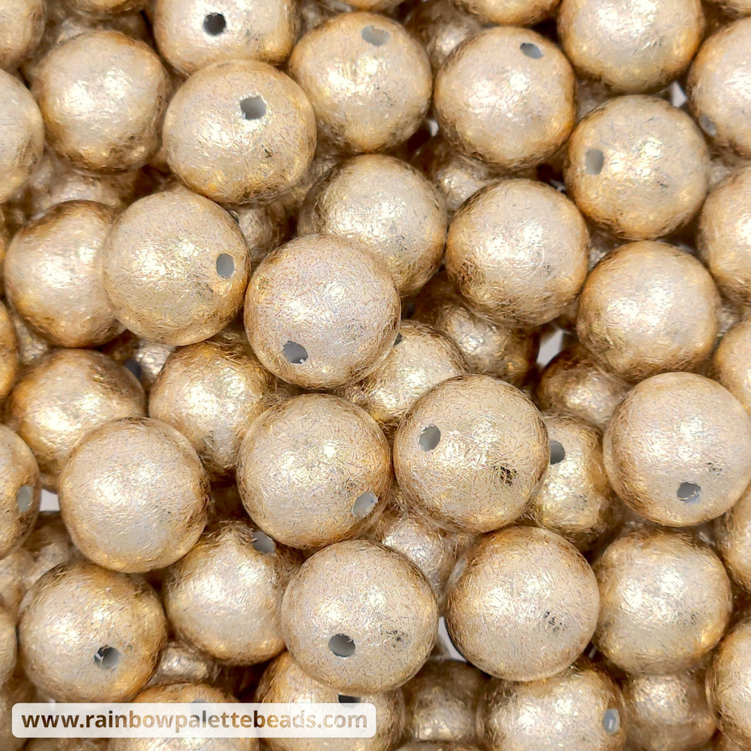 16mm Gold UV Mirror Crinkle Acrylic Beads Beads