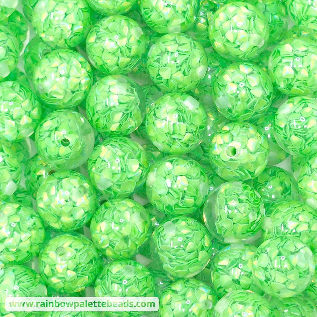 16mm Green Sequin Resin Acrylic Beads Beads