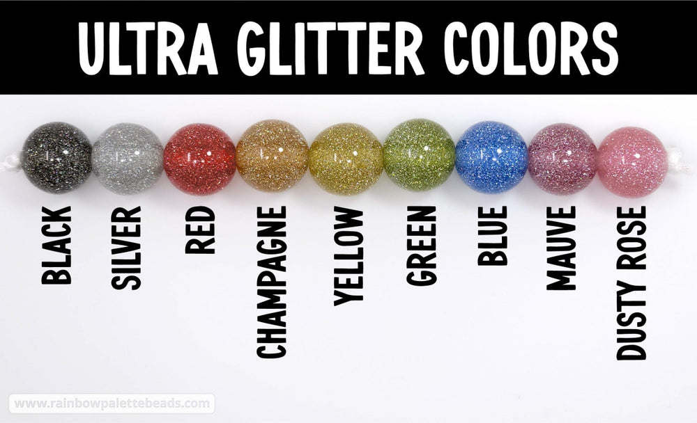 16mm Green Ultra Glitter Acrylic Beads Beads