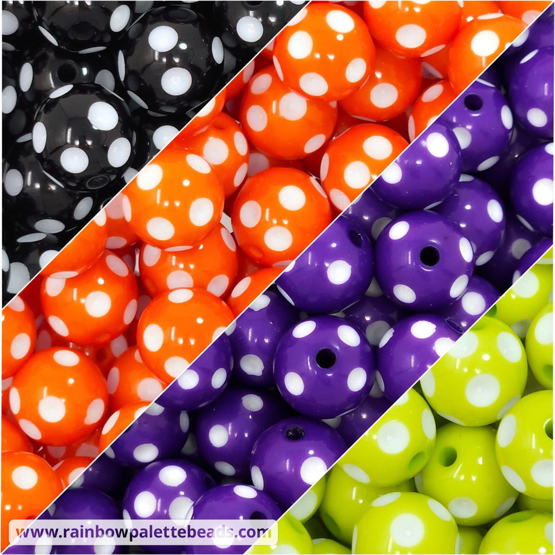 16mm Halloween Polka Dot Acrylic Bead Mix (20 Beads) Beads