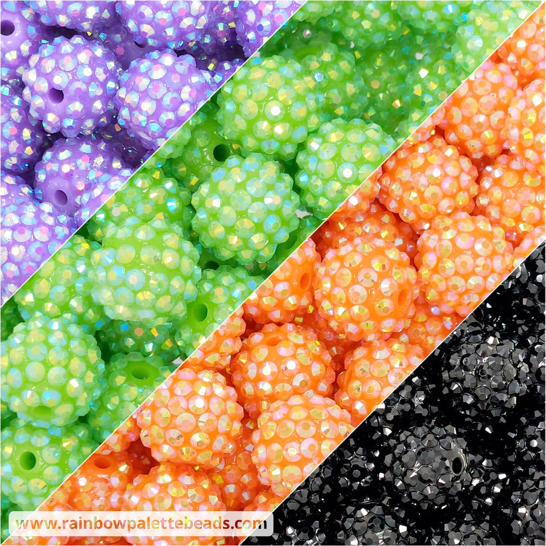 16mm Halloween Rhinestone Bead Mix (20 beads) Beads