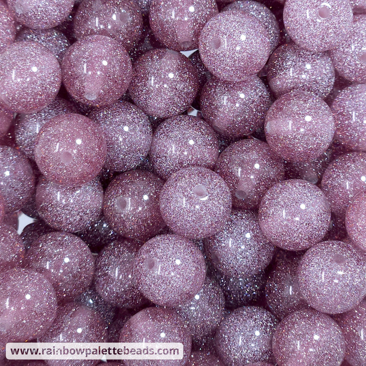 16mm Mauve Ultra Glitter Acrylic Beads Beads