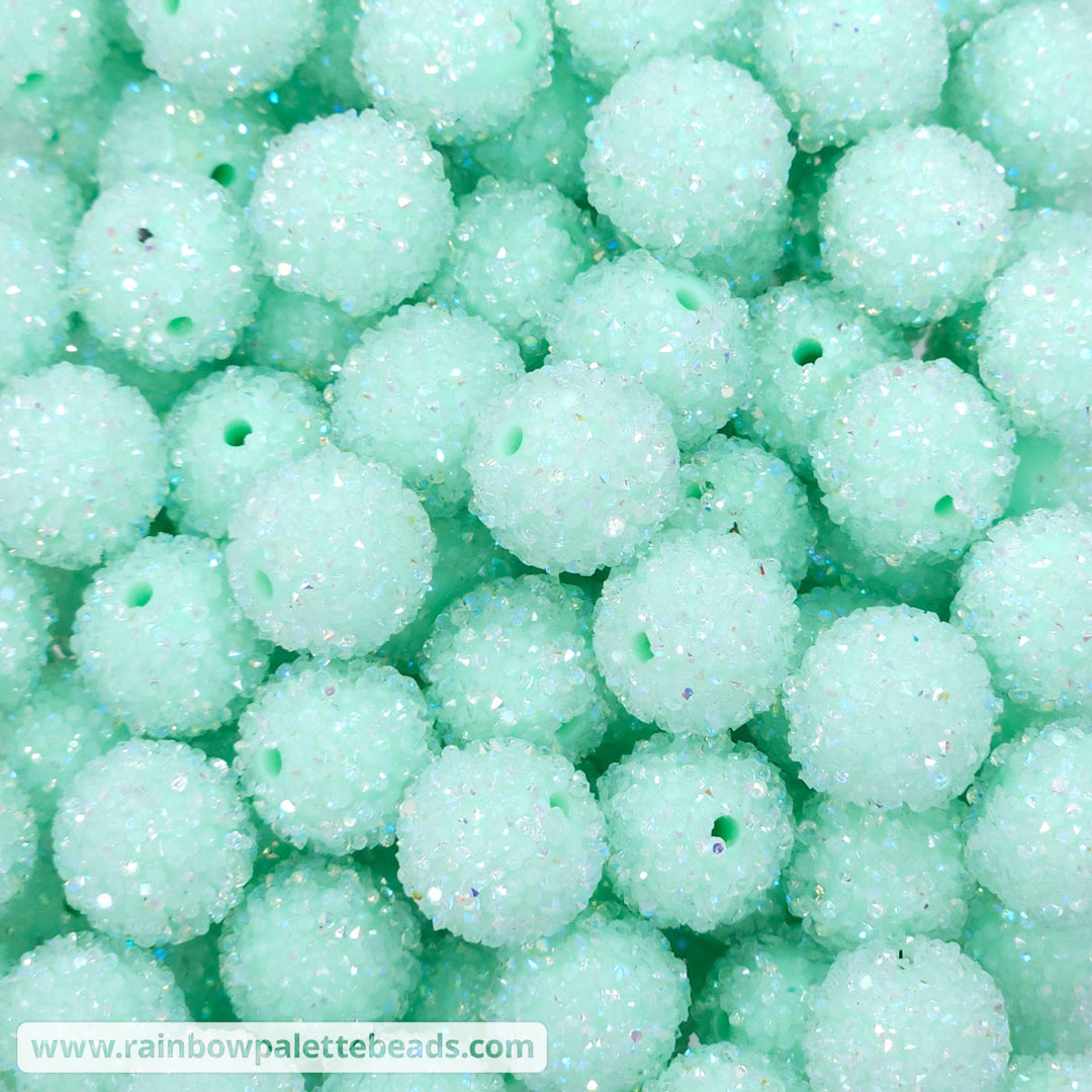 16mm Pastel Turquoise Acrylic Sugar Beads Beads