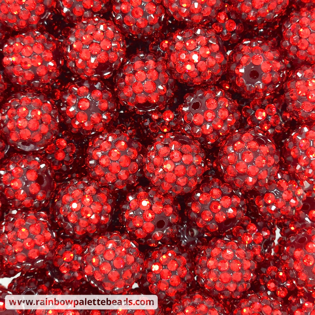 16mm Red Acrylic Rhinestone Beads Beads