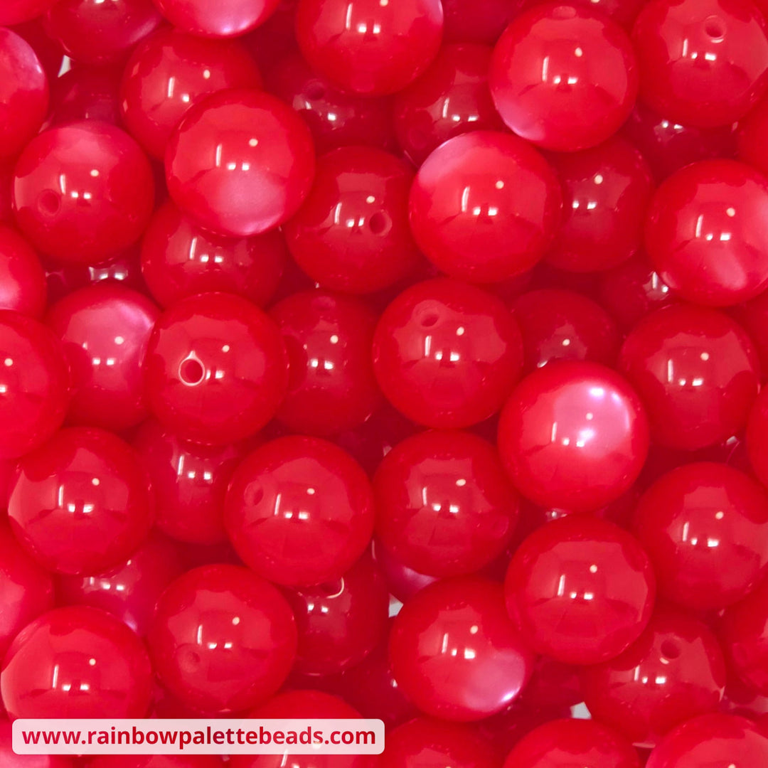 16mm Red Cat Eye Acrylic Beads - Beads