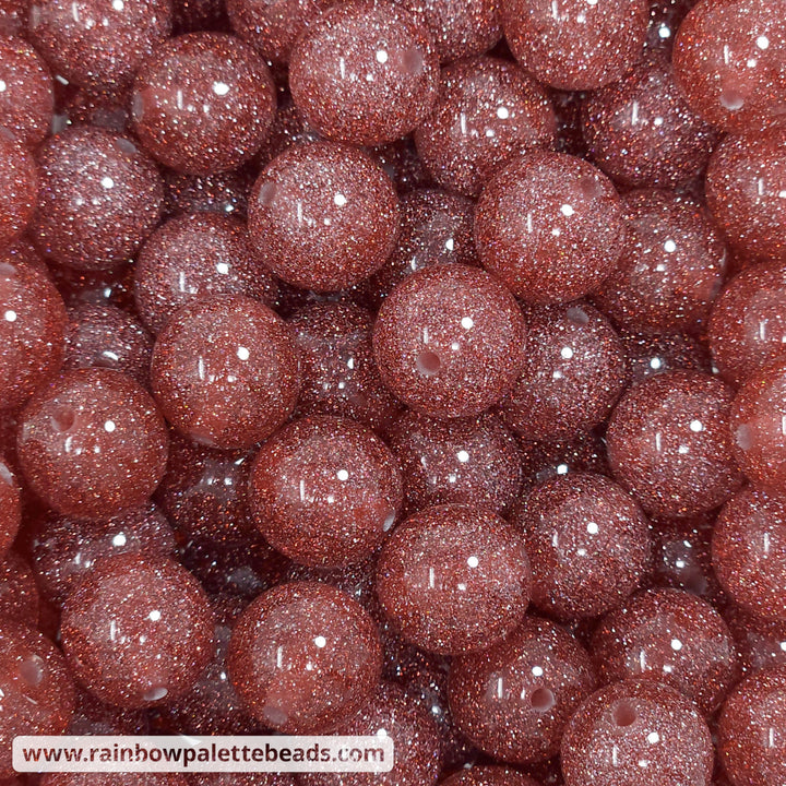 16mm Red Ultra Glitter Acrylic Beads Beads