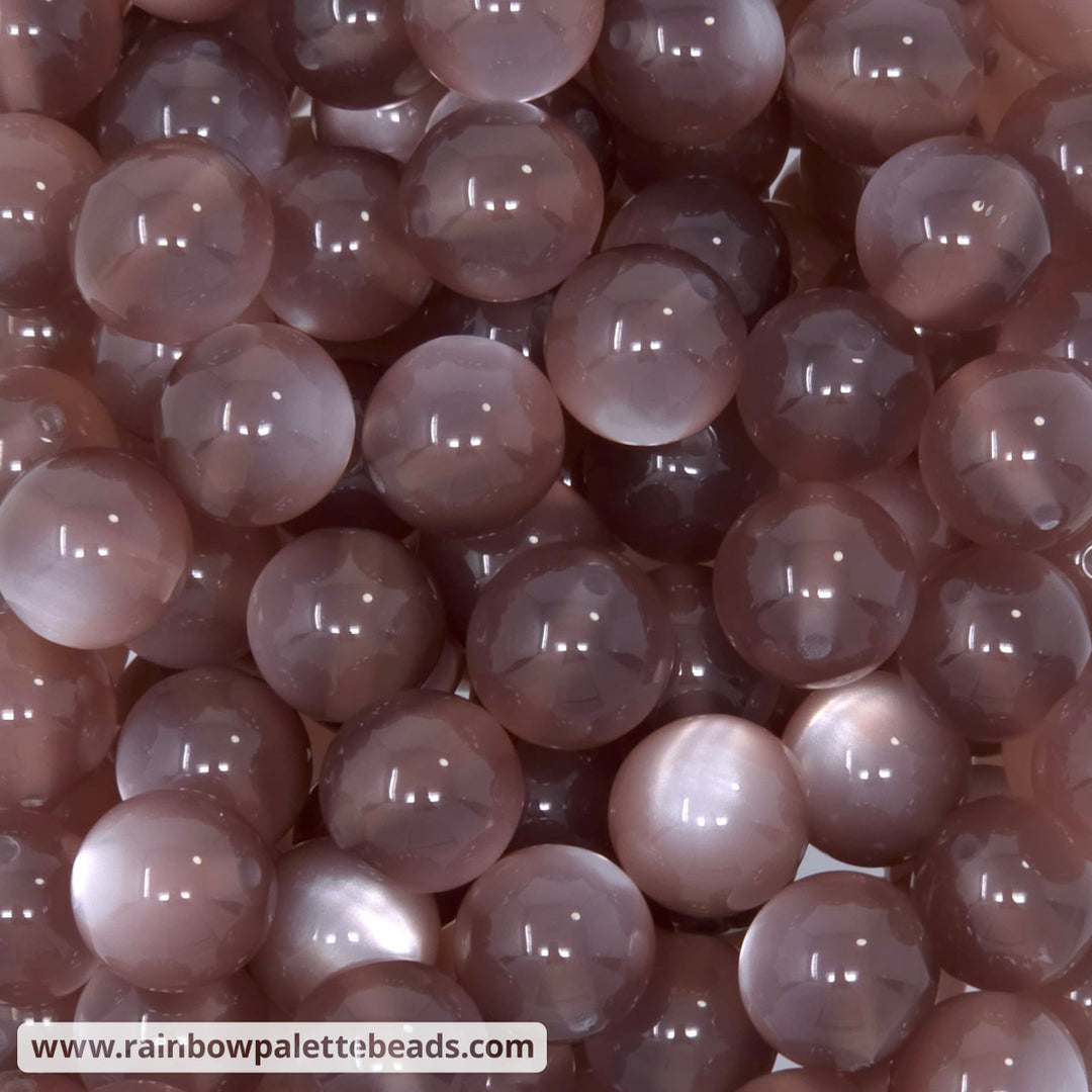 16mm Rose Latte Brown Cat Eye Acrylic Beads - Beads