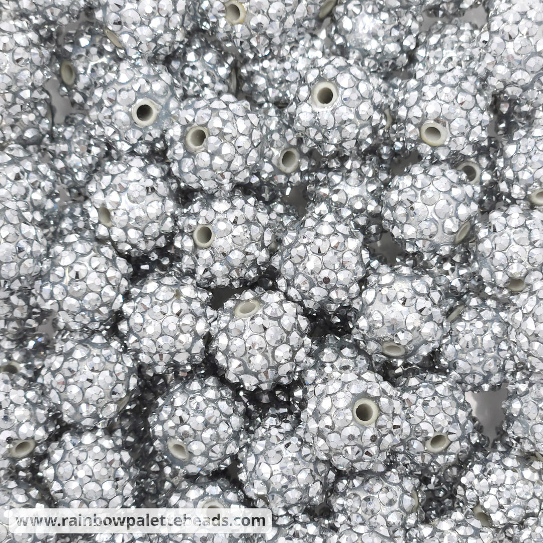 16mm Silver Stud Acrylic Rhinestone Beads Beads