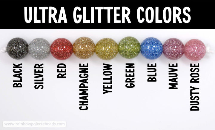 16mm Silver Ultra Glitter Acrylic Beads Beads
