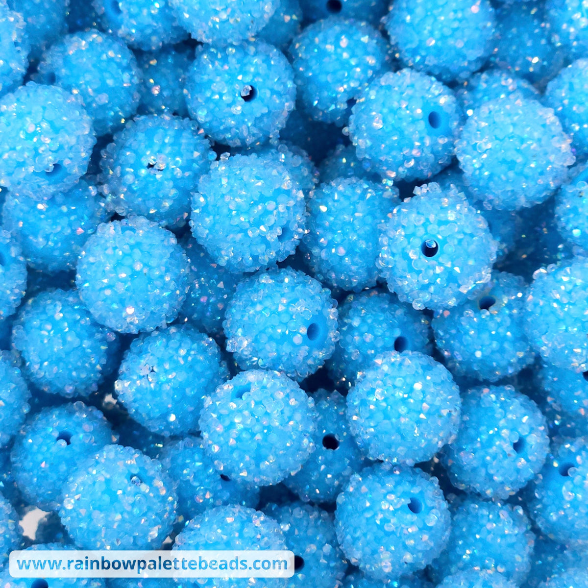 16mm Sky Blue Acrylic Sugar Beads Rainbow Palette Beads